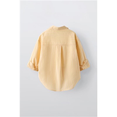 STRIPED SHIRT WITH RIBBED TOP