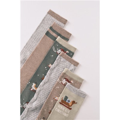 Pack 6 calcetines largos algodón perros