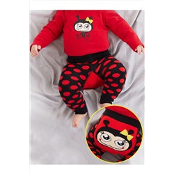 Denokids Uğur Böceği Kız Bebek Tayt-pantolon Kırmızı Puantiyeli CFF-22S1-165