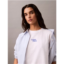 Flocked Logo Graphic Slim T-Shirt