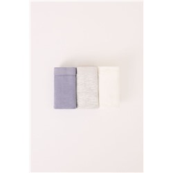Pack 3 braguitas canalé algodón viscosa