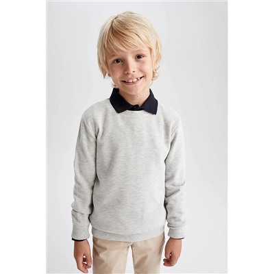 Defacto Erkek Çocuk Gri Bisiklet Yaka Okul Sweatshirt L0311A622AU