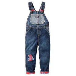 Джинсовый кобинезон Flannel-Lined Rip-&-Repair Denim Overalls