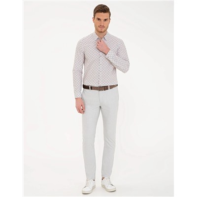 Yeşil Slim Fit Uzun Kollu Gömlek