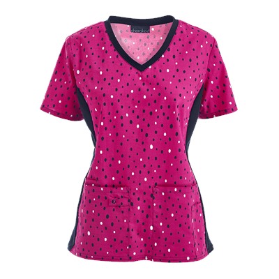 Cherokee Flexibles Scrubs You Dotta Know Print Top