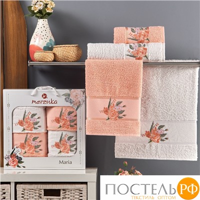 11851 Комп. Пол. MERZUKA махр. в короб. (50*90/2)(70*140/2) 4 шт. MARIA оранжевый