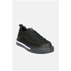 Avva Erkek Siyah %100 Deri Bağcıklı Esnek Taban Sneaker Ayakkabı A32Y8006