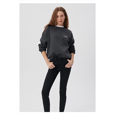 Mavi Logo Baskılı Gri Sweatshirt 1611656-82185