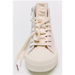 COTTON HIGH-TOP SNEAKERS