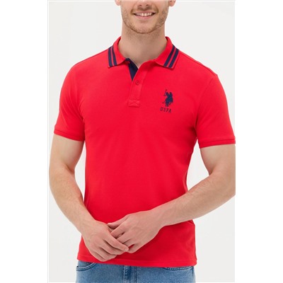Erkek Kırmızı Basic Polo Yaka Tişört