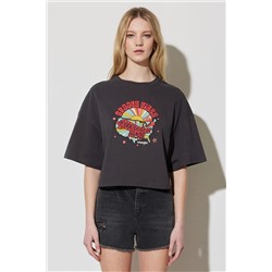 Wrangler Regular Fit Normal Kesim %100 Pamuk Bisiklet Yaka Antrasit Tişört W231328