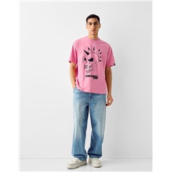 Boxy fit short sleeve T-shirt with Machine Gun Kelly print