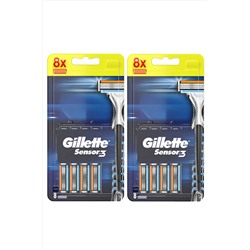 Gillette, Sensor3 Yedek Tıraş Bıçağı 8'li (977) X 2 Adet