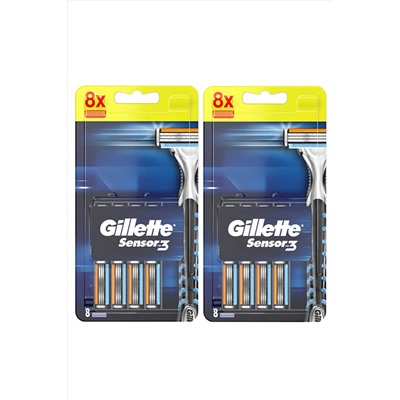 Gillette, Sensor3 Yedek Tıraş Bıçağı 8'li (977) X 2 Adet