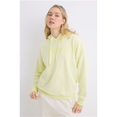 Sudadera capucha felpa algodón amarillo
