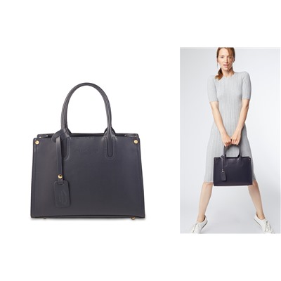Bolso de piel Pure Azul marino