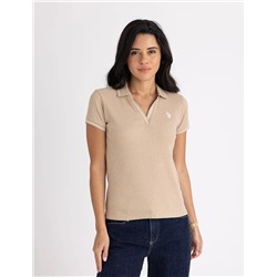 TIPPED SPLIT NECK RIBBED POLO SHIRT