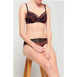 Sujetador con relleno Cherie Cherie - Negro y rojo teja