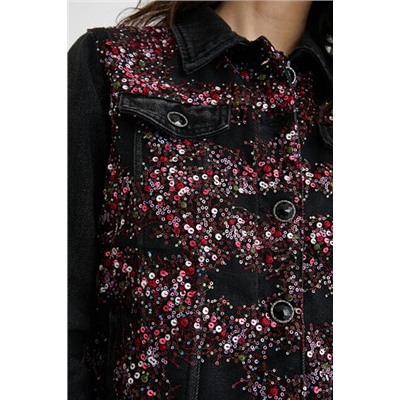 Chaqueta vaquera slim lentejuelas