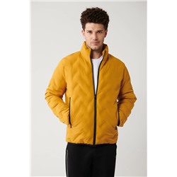 Avva Erkek Hardal Dik Yaka Su Itici Rüzgar Geçirmez Hafif Comfort Fit Rahat Kesim Şişme Mont E006036