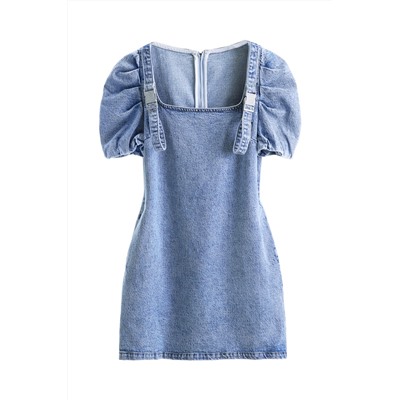 Vestido recto vaquero Azul claro