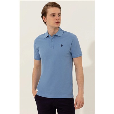 Erkek Koyu Mavi Polo Yaka Basic T-Shirt