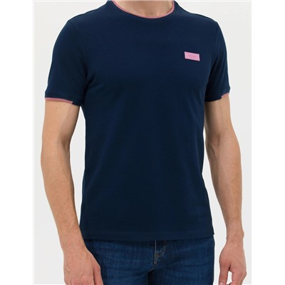 Lacivert Slim Fit Bisiklet Yaka Tişört