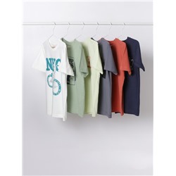PACK OF 6 PLAIN AND PRINTED SHORT SLEEVE T-SHIRTS