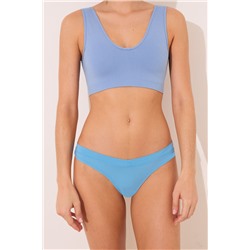 Tanga lisa algodón azul