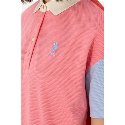 Kadın Pembe Polo Yaka Tişört