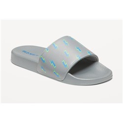 Gender-Neutral Faux-Leather Pool Slide Sandals for Kids