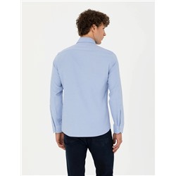 Açık Mavi Slim Fit Uzun Kollu Gömlek