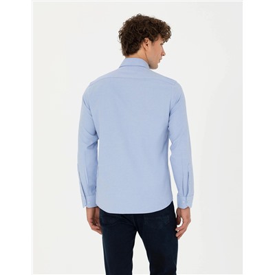 Açık Mavi Slim Fit Uzun Kollu Gömlek