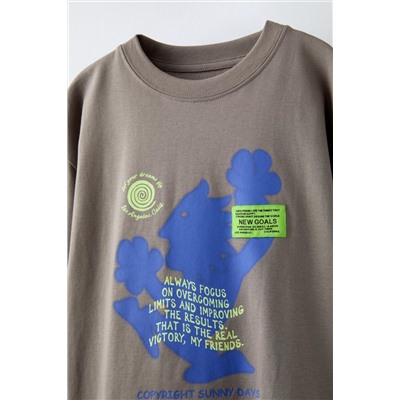 SLOGAN T-SHIRT WITH LABEL