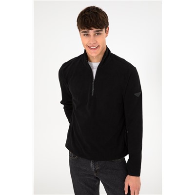 Erkek Siyah Basic Sweatshirt