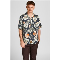 Camisa Azul marino y naranja