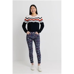 Pantalon skinny tobillero flores