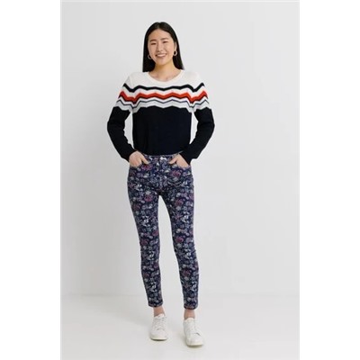 Pantalon skinny tobillero flores
