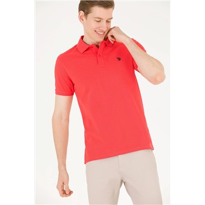 Erkek Kırmızı Basic Polo Yaka Tişört