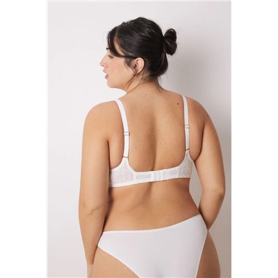 INTUITIVE Sujetador halter relleno encaje blanco