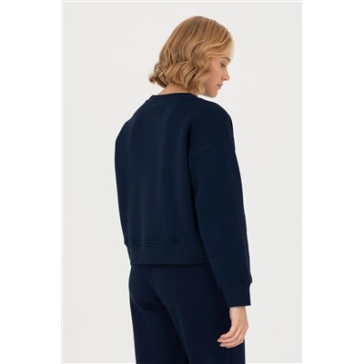 Kadın Lacivert Bisiklet Yaka Sweatshirt