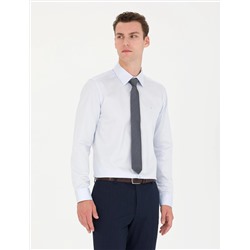 Açık Mavi Slim Fit Uzun Kollu Basic Gömlek