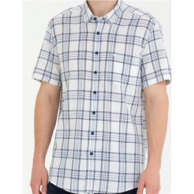 Lacivert Regular Fit Kısa Kollu Gömlek