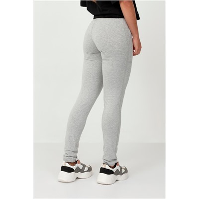 Treggings de tiro alto Gris claro jaspeado