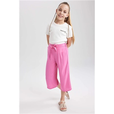 Kız Çocuk Culotte Geniş Paça Viskon Pantolon