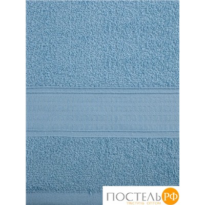 529698/9-3 Полотенце махровое с бордюром голубой. 70*140, 420гр/м2