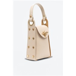 Bolso de piel Beige y dorado - Firenze Artegiani