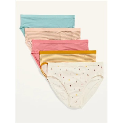 High-Waisted Supima® Cotton Bikini Underwear 5-Pack for Women