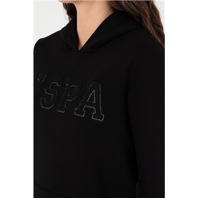 Kadın Siyah Basic Kapüşonlu Sweatshirt