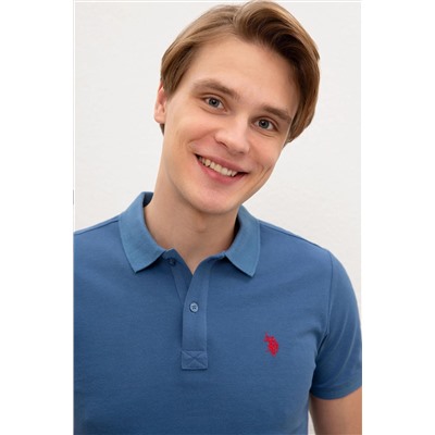 Erkek Açık Lacivert Basic Polo Yaka Tişört